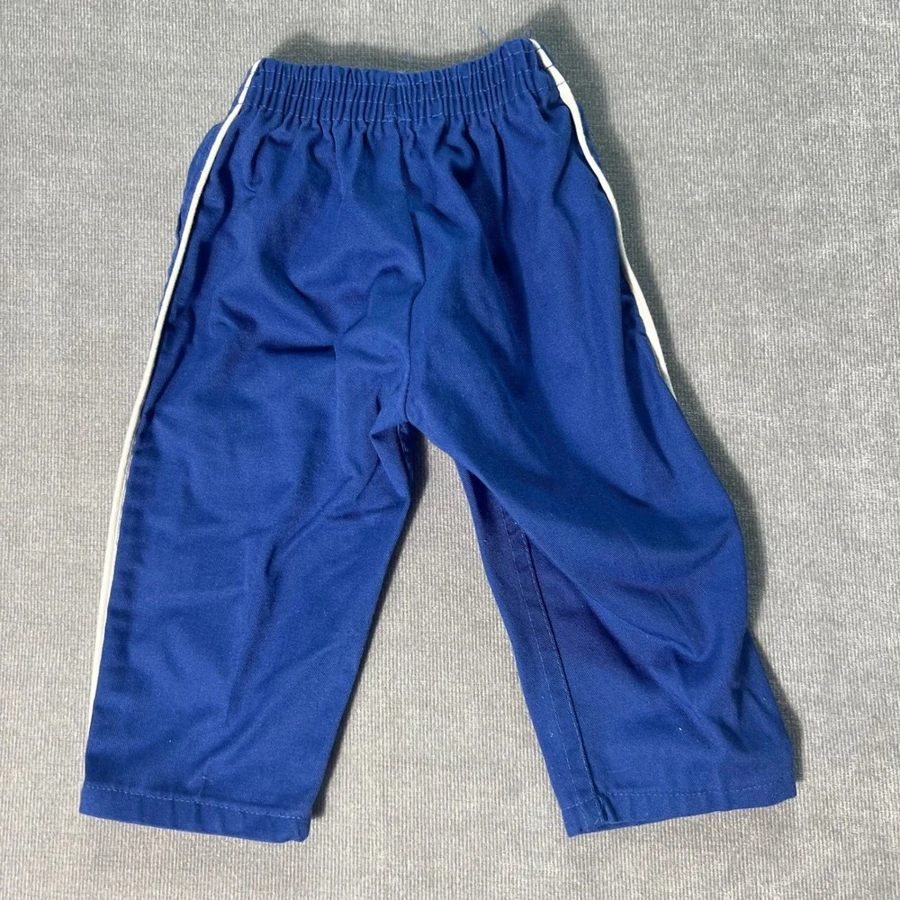 Vintage OshKosh Bgosh Blue Side Stripe Track Pants 12 Months Made in USA 9760
